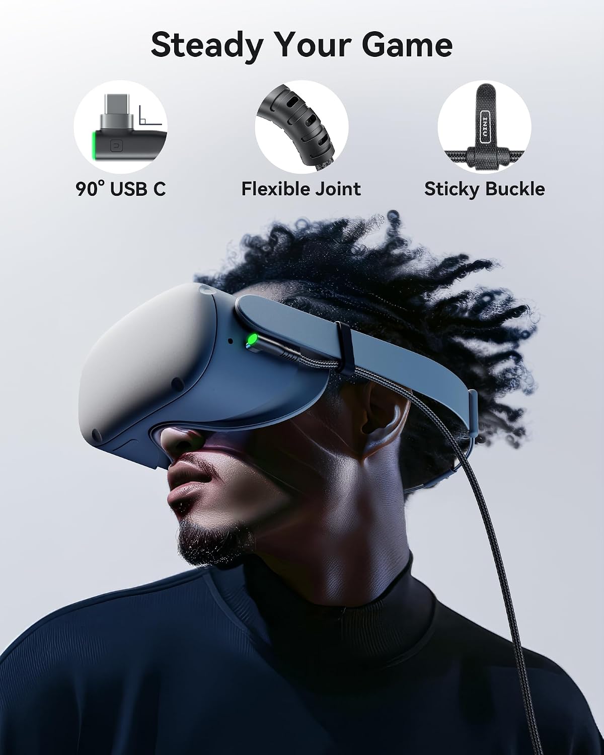 INIU 5m VR Link Cable with Separate Charging Port, USB 3.0 to USB C Cable