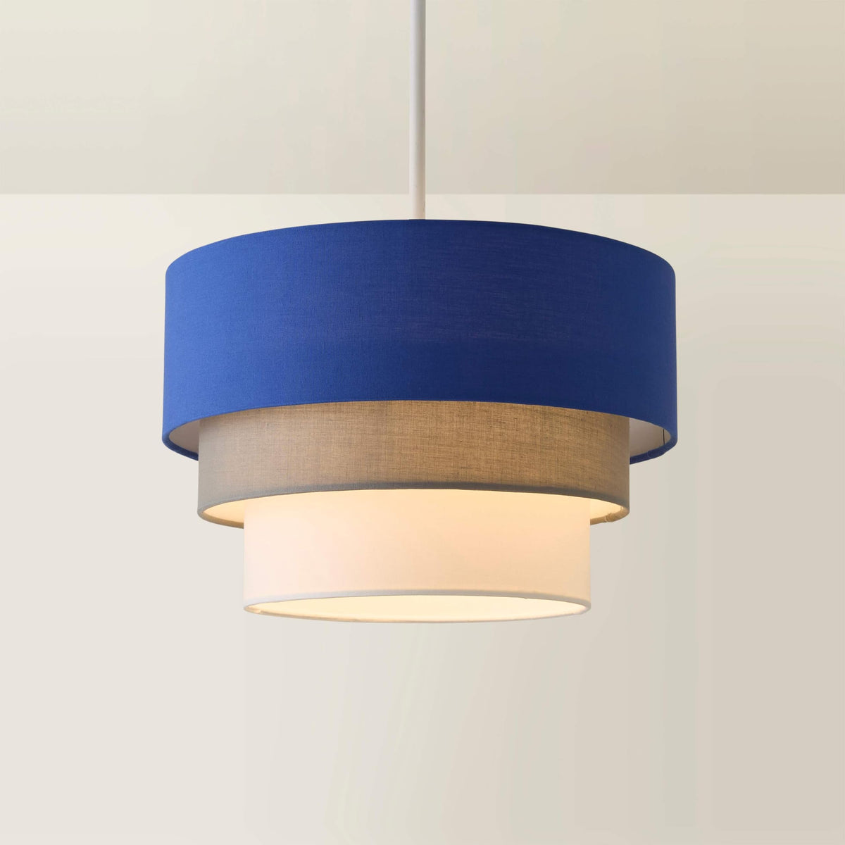 MiniSun | Round Modern 3 Tier Fabric Ceiling Pendant Light Shade in Black | Pendant Lights, Home Décor & Improvement Essential | 30cm Shade Width
