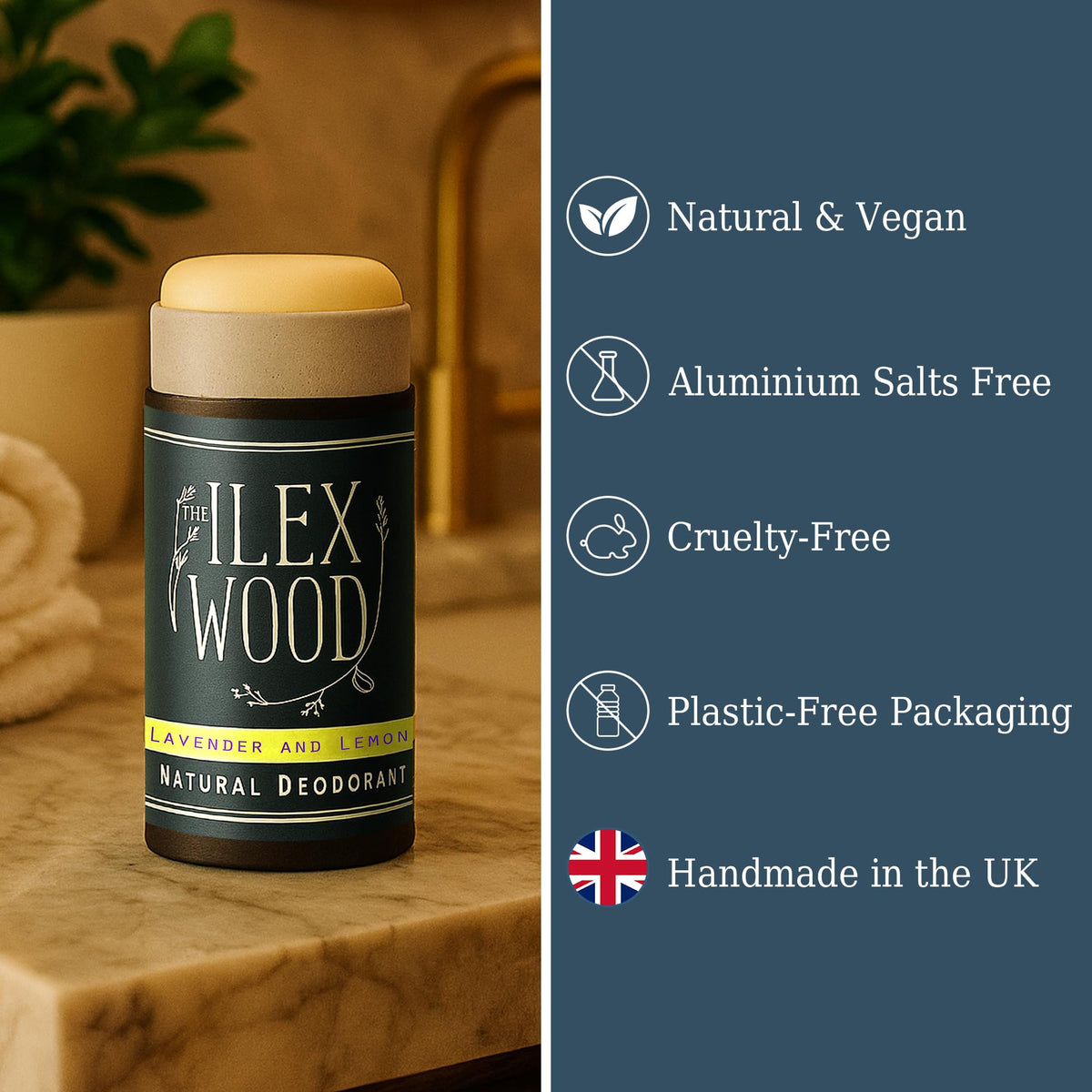 The Ilex Wood Natural Deodorant Stick - Ylang Ylang & Cedarwood - 70ml
