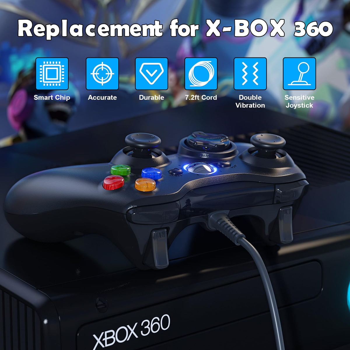 Dinosoo RGB Wireless Controller for PS5/Pro/Slim/PC, with Back Paddles, Touchpad, Dual Vibration, 6-Axis Gyro, Macro, Turbo, Speaker & 3.5mm Audio