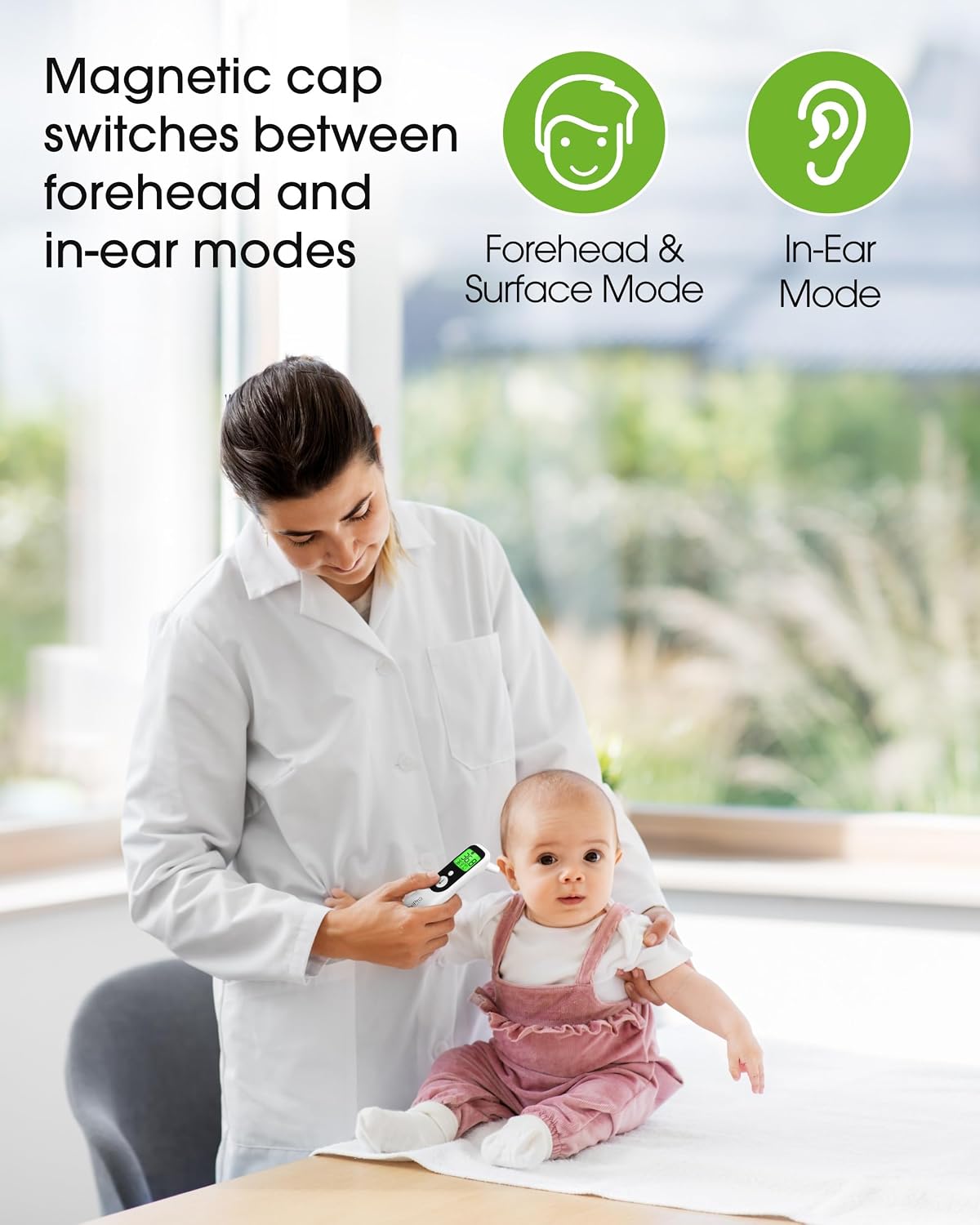 OxiPro TH1 Thermometer - Which? and Health & Pharma Award Winner 2026 - In-Ear, Forehead, Non-Touch & Baby Modes - Infrared Thermometer for Newborn, Baby, Kids, Children & Adult Temperature