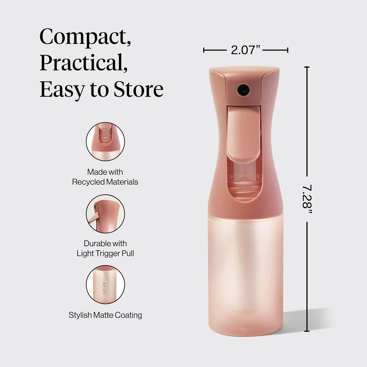 Kitsch Fine Mist Spray Bottle for Hair 150 ml - Terracotta