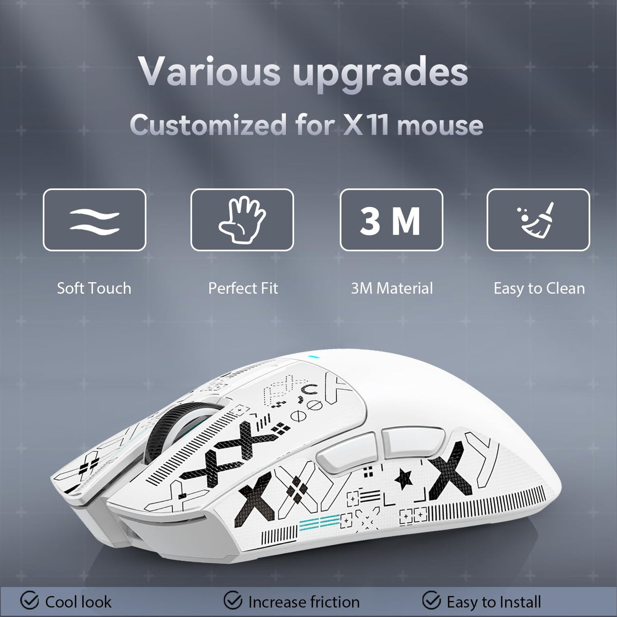 ATTACK SHARK X11 Gaming Mouse with Magnetic Charging Dock, PixArt PAW3311 Gaming Sensor, BT/2.4G Wireless/Wired Gaming Mouse with Mouse Grip Tape, 22000 DPI, Gamer Mice for Win11/Xbox/PS/Mac (Red)