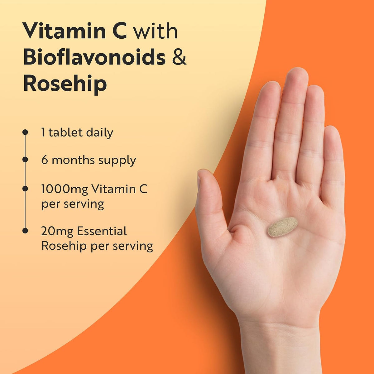 Nutravita Vitamin C 1000mg Tablets - 180 1000mg Vitamin C Tablets, 6 Months