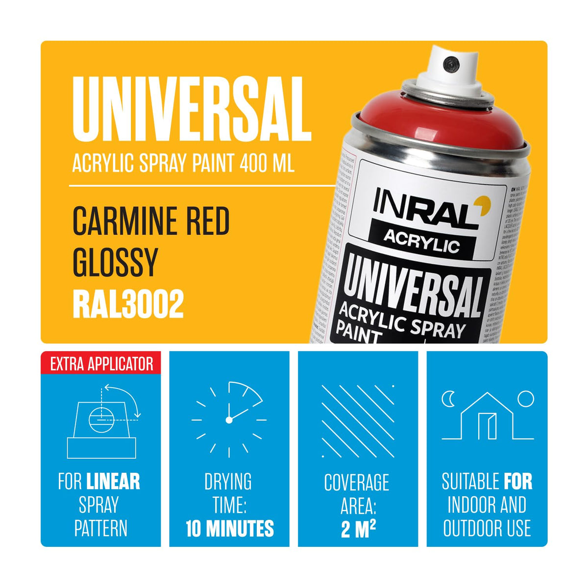 Acrylic Spray Paint Pure White Matt RAL9010 [400ml] – Universal Spray for Metal, Plastic, Wood & Stone – High-Coverage, UV & Rain Resistant – Indoor & Outdoor Use
