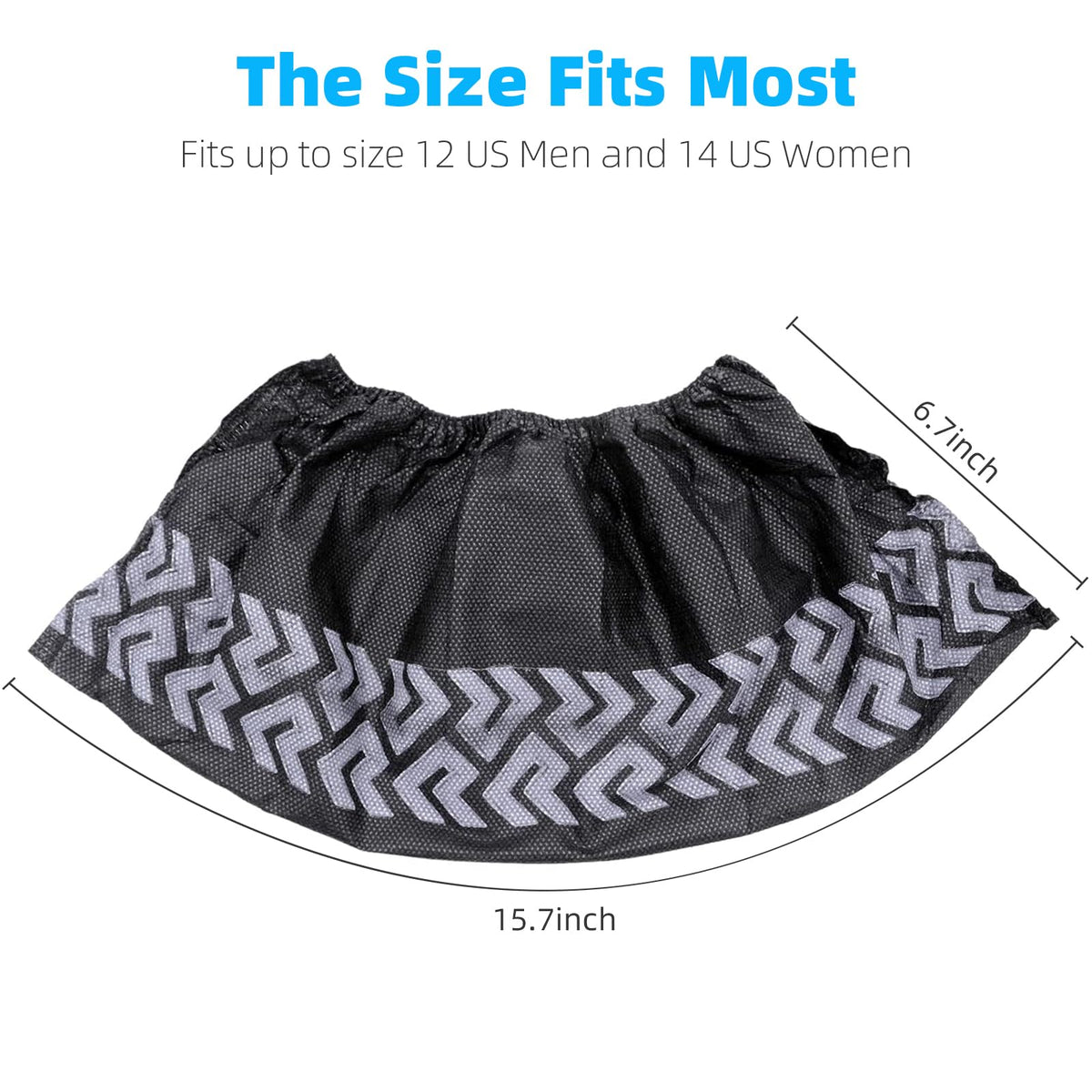 WUJUN 100/200 Pack Blue/Black Disposable Shoes Covers Boot Cover Waterproof, Dust-proof, Non-slip, One Size Fit Most, Protect Your Shoes, Carpets and Floors. Cleaning Accessories