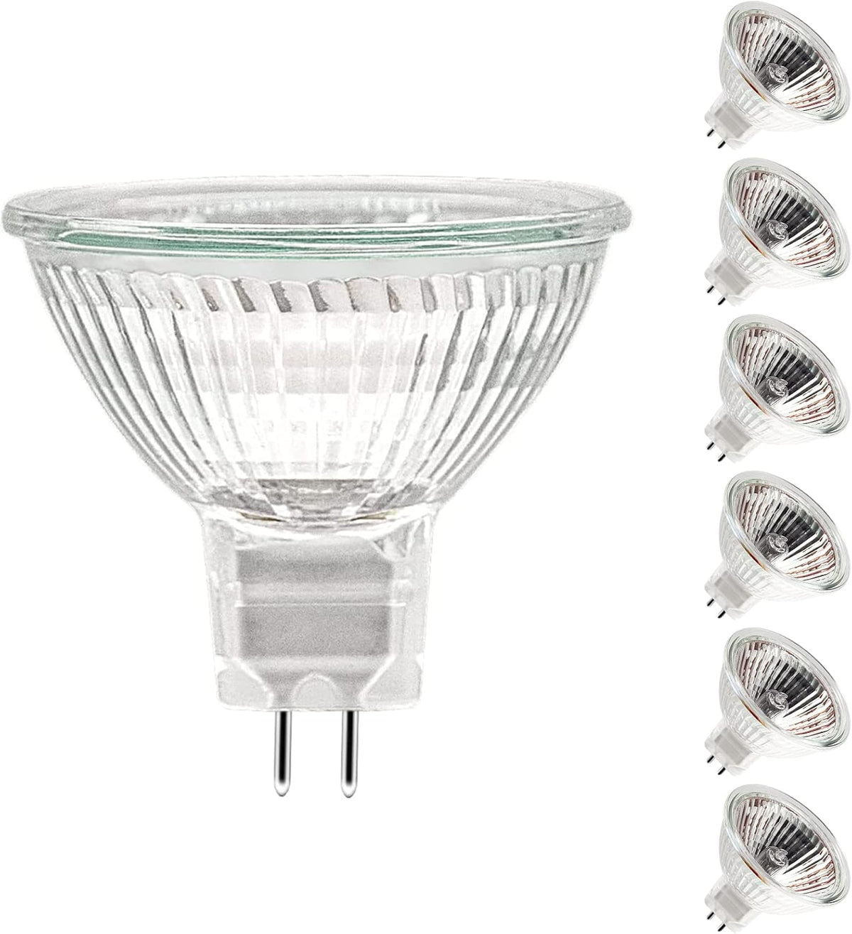 ETUOLMP MR16 Halogen Bulbs 12V 50W, Durable 6 Packs High Output Halogen Light Bulbs 2 pin GU5.3 Base for Landscape Lights, Track Lights, Ceiling Lights, Desk Lamps, Dimmable, 2700K Warm White