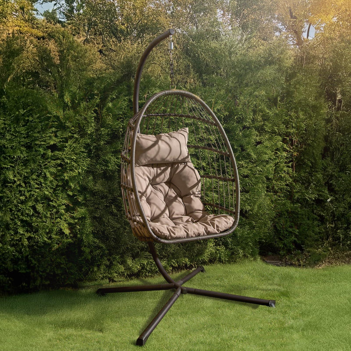 OHS Hanging Egg Chair Outdoor Garden Furniture Patio Seat Hammock Pod Seat Swing
