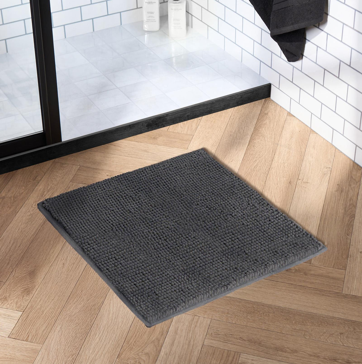 Brentfords Noodle Bath Mat Non Slip Shower Soft Highly Absorbent Chenille Shaggy