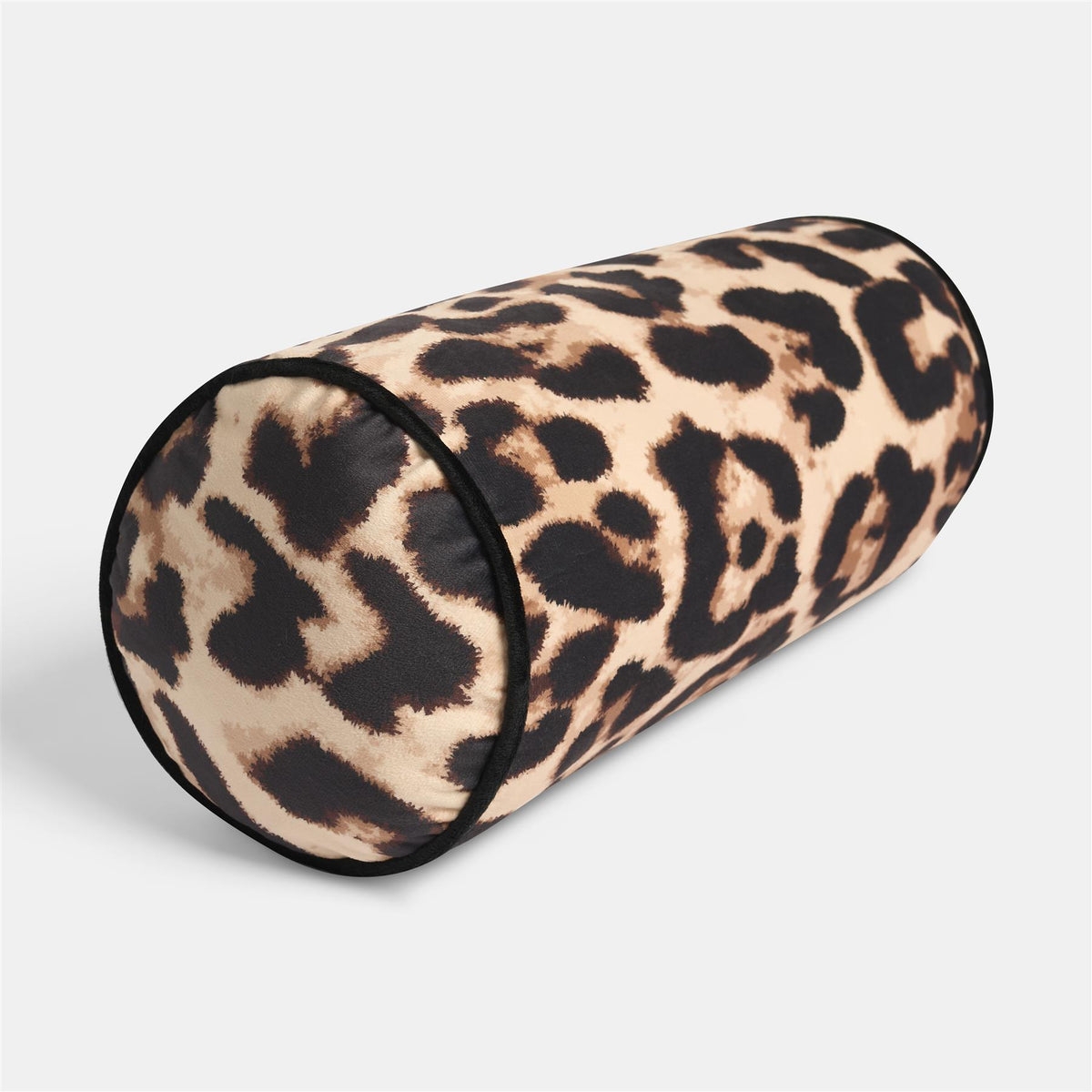 OHS Piped Edge Bolster Cushion Matte Velvet Bedroom Sofa Plump Filled Pillow