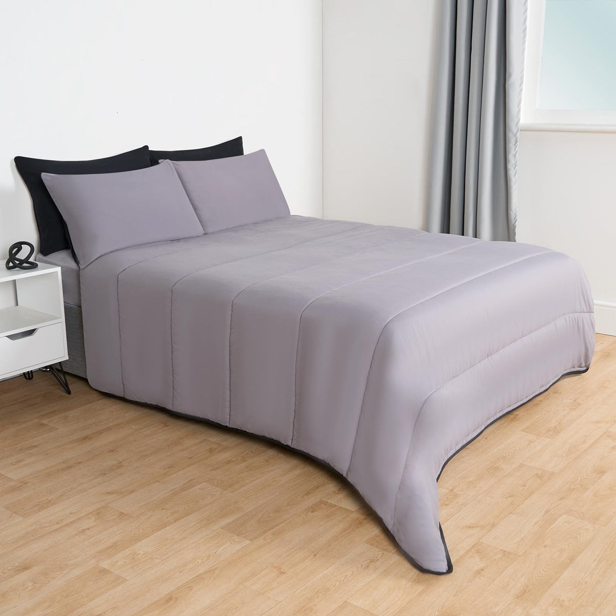 OHS Coverless Duvet & Pillowcase 10.5 Tog Bedding Set Easy Care Reversible