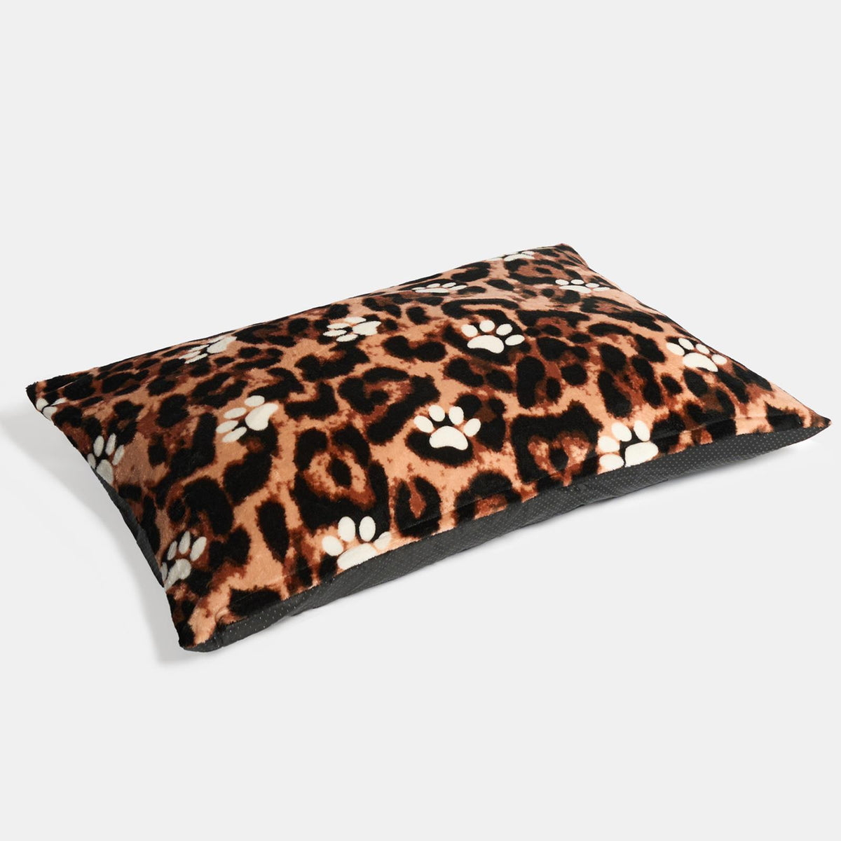 OHS Print Pet Bed Fleece Paw Checks Leopard Stripes Xmas Calming Cushion Dog Cat