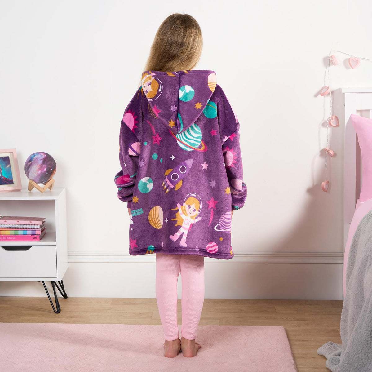 Kids Hoodie Blanket Oversized Sherpa Fleece Jumper Sweatshirt Soft Warm Throw