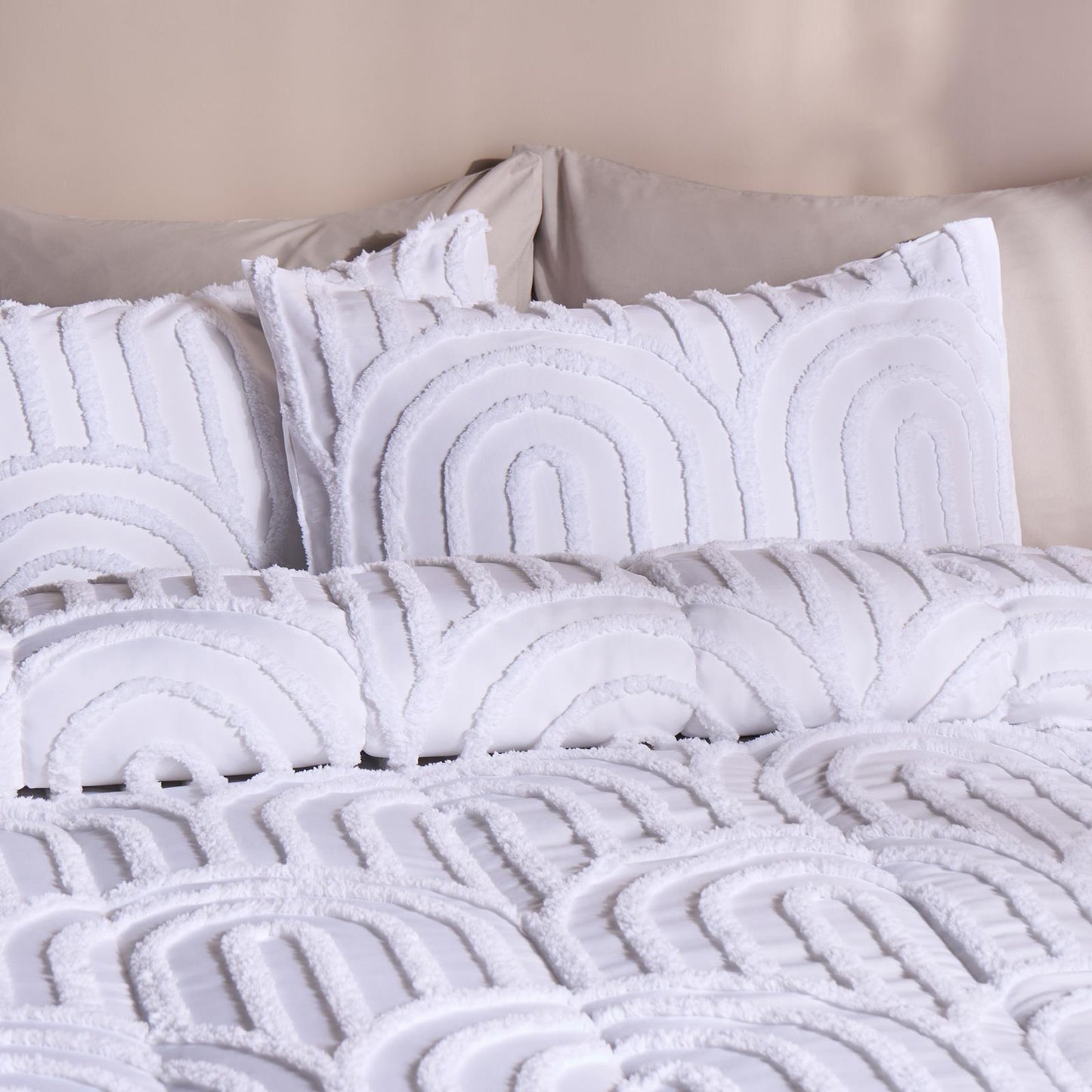 OHS Tufted Arches Coverless Duvet & Pillowcase 7.5 Tog Bedding Set