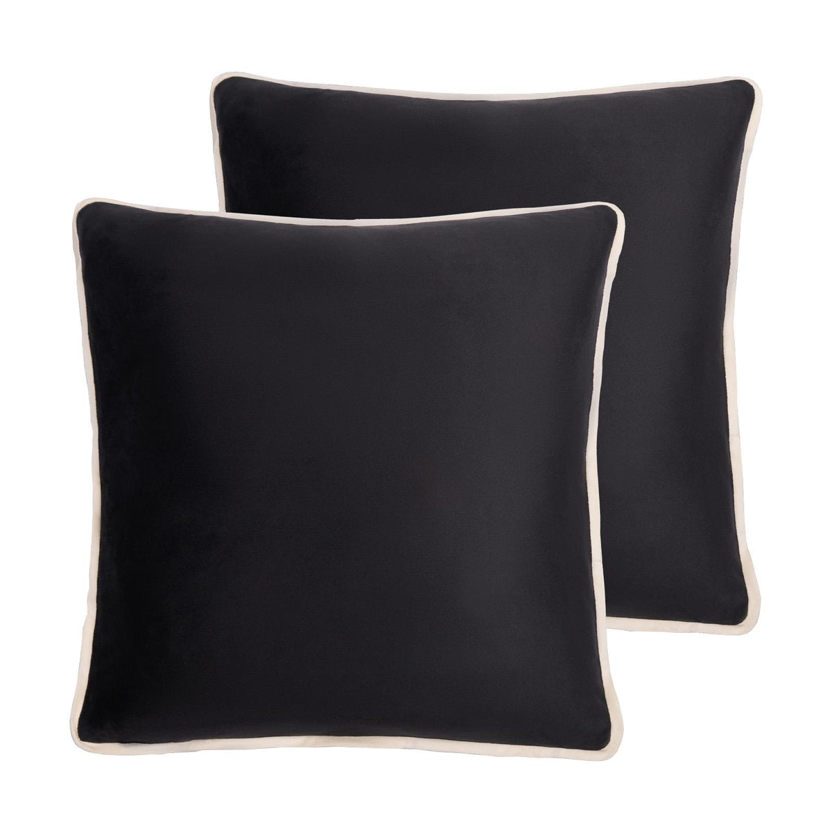 OHS Piped Edge Cushion Covers Matte Velvet Soft Luxury 2/4 Square Pillowcases