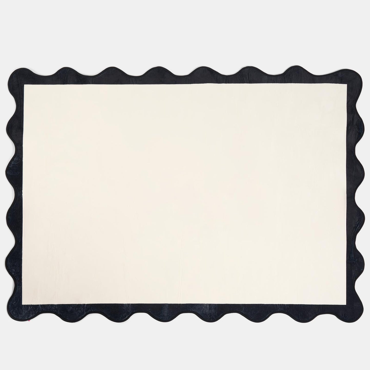 OHS Scallop Edge Rug Non Slip Soft Modern Carpet Living Room Bedroom