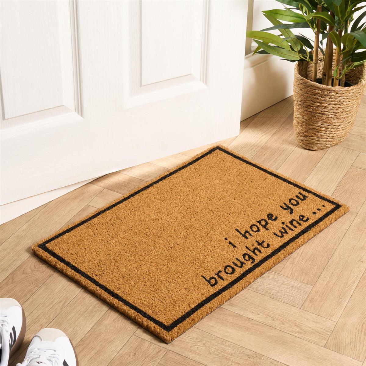OHS Slogan Welcome Doormat Natural Non Slip Indoor Outdoor Coir Door Mat Rug