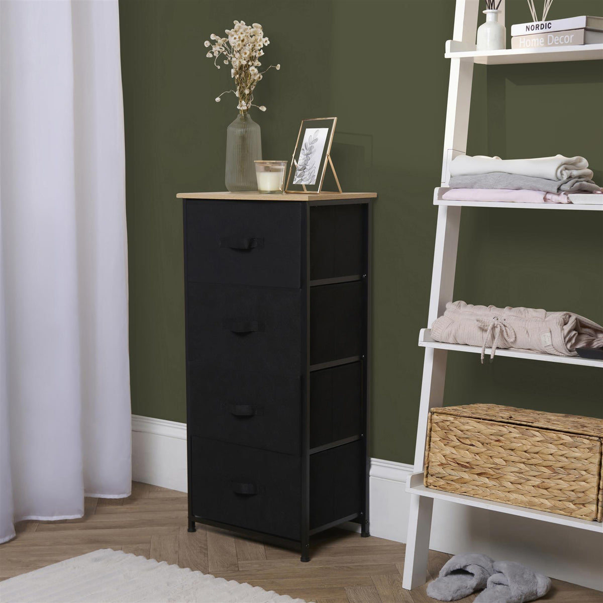 OHS Fabric Cabinet Bedside 2/3/4/5/6 Drawers Storage Unit Clothes Home Organiser