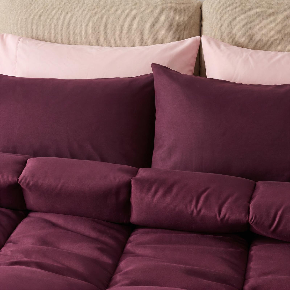 OHS Coverless Duvet & Pillowcase 10.5 Tog Bedding Set Easy Care Reversible