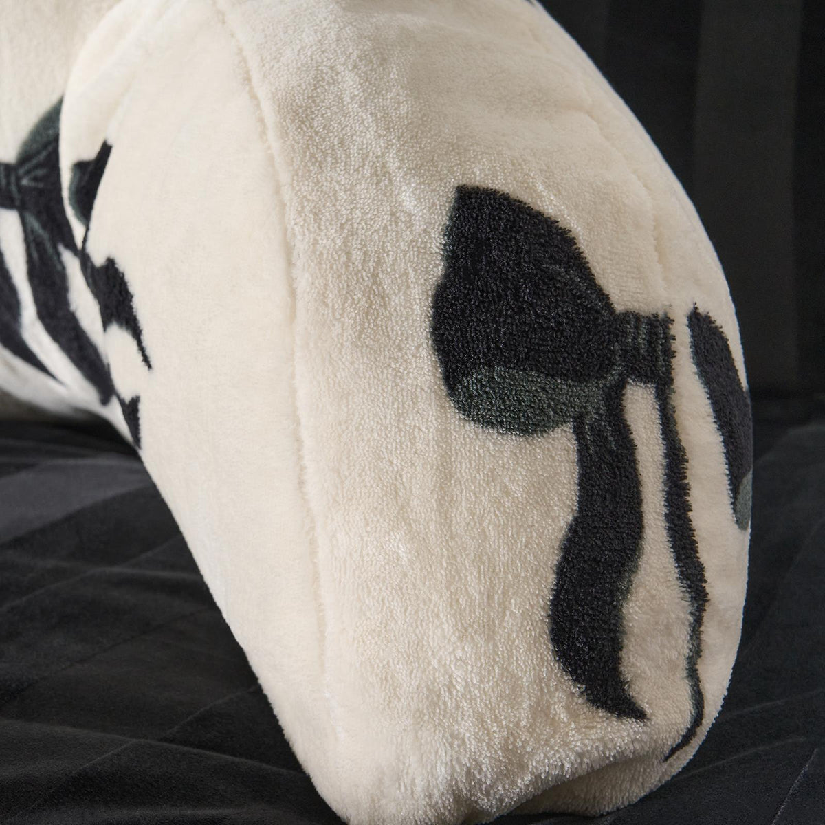 OHS Bows Cuddle Cushion Fleece Back Support Reading Pillow with Arms Bed Chair