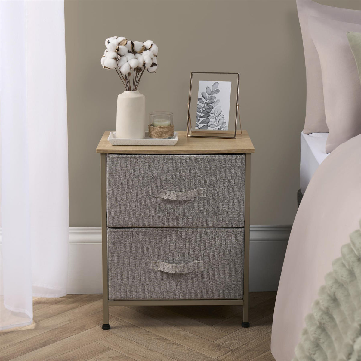 OHS Fabric Cabinet Bedside 2/3/4/5/6 Drawers Storage Unit Clothes Home Organiser