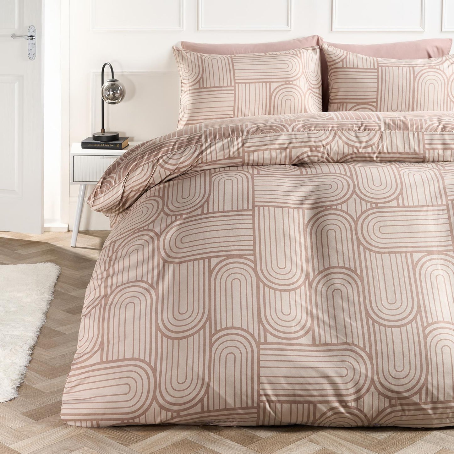 OHS Arches Print Bedding Microfibre Soft Duvet Cover Set with Pillowcase