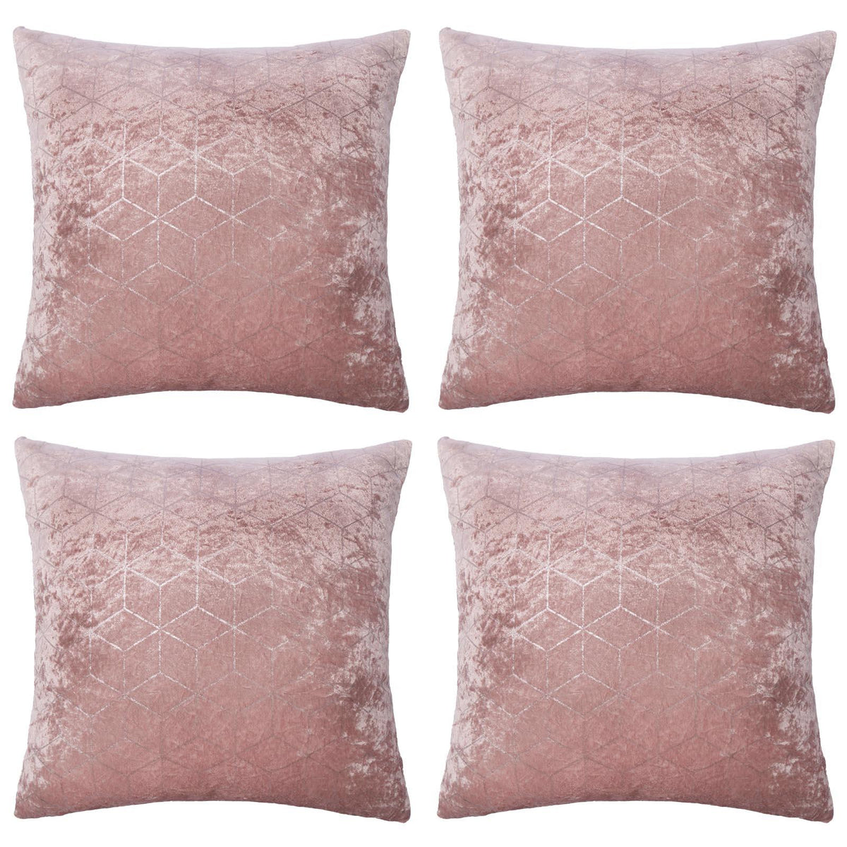 Velvet Cushion Covers Metallic Luxury Geometric Set of 2 or 4 Sofa Chair Inserts
