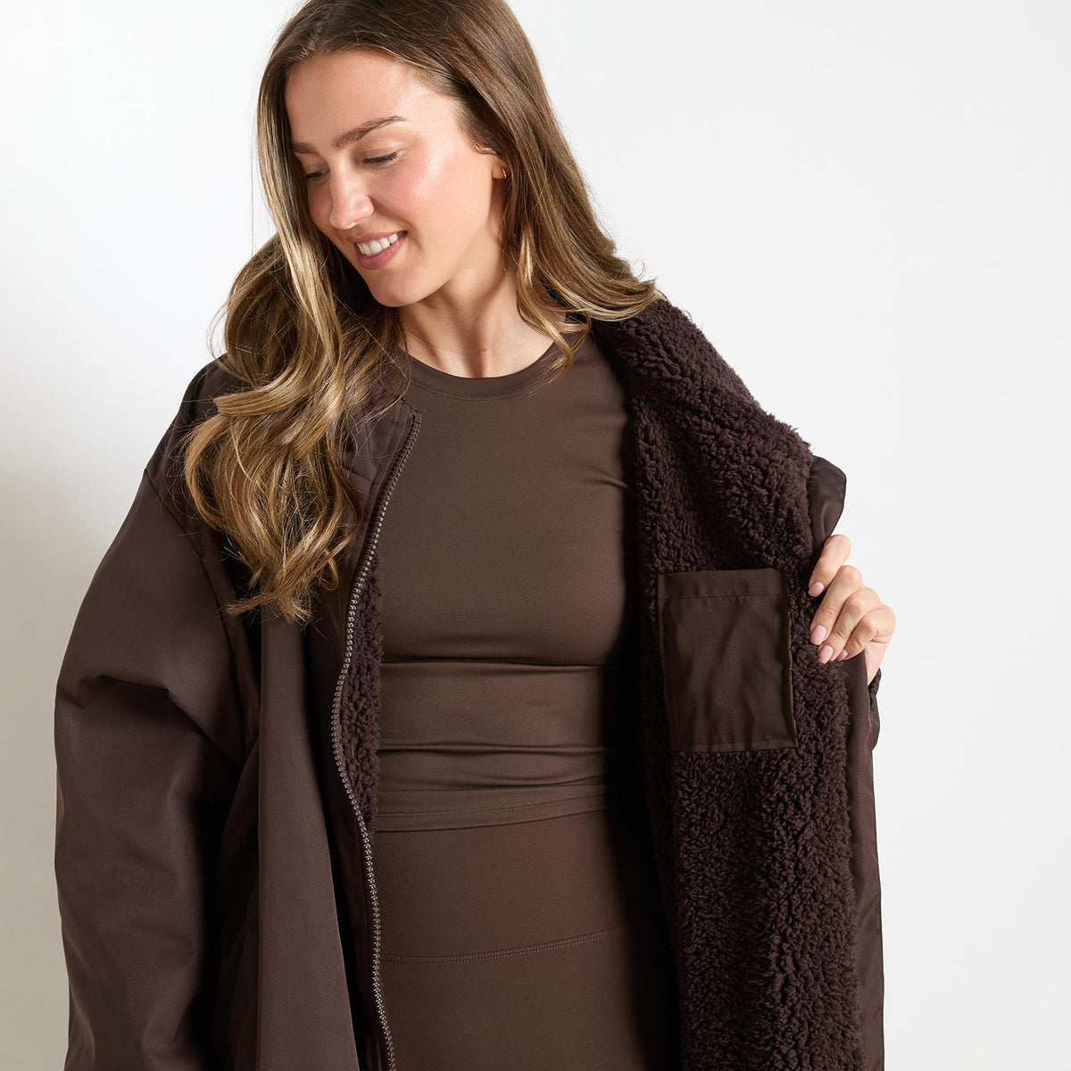 OHS Drying Changing Robe Sherpa Lined Water Resistant Oversize Coat Adults Kids