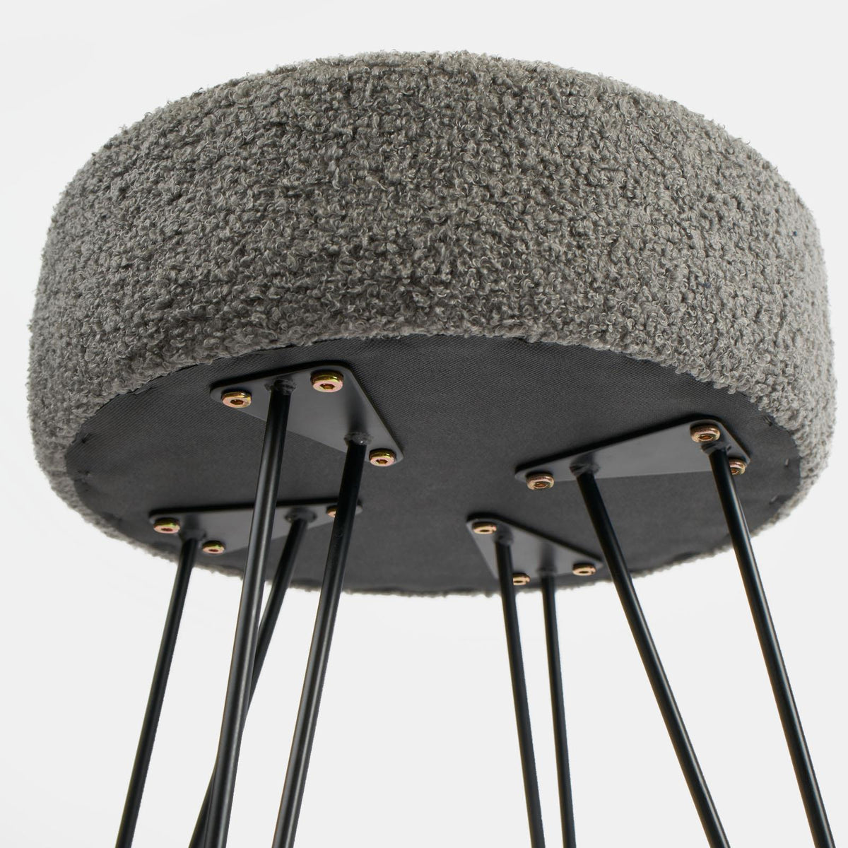 Stool Boucle Fleece Chair Dressing Table Vanity Seat Pouffe Home Spa Foot Rest