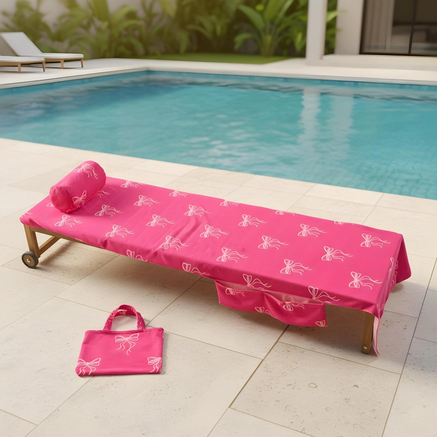 OHS Bows Beach Bolster Travel Cushion Neck Support Filled Pillow