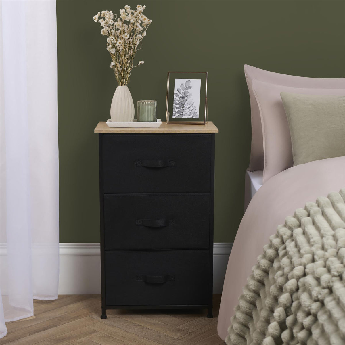 OHS Fabric Cabinet Bedside 2/3/4/5/6 Drawers Storage Unit Clothes Home Organiser