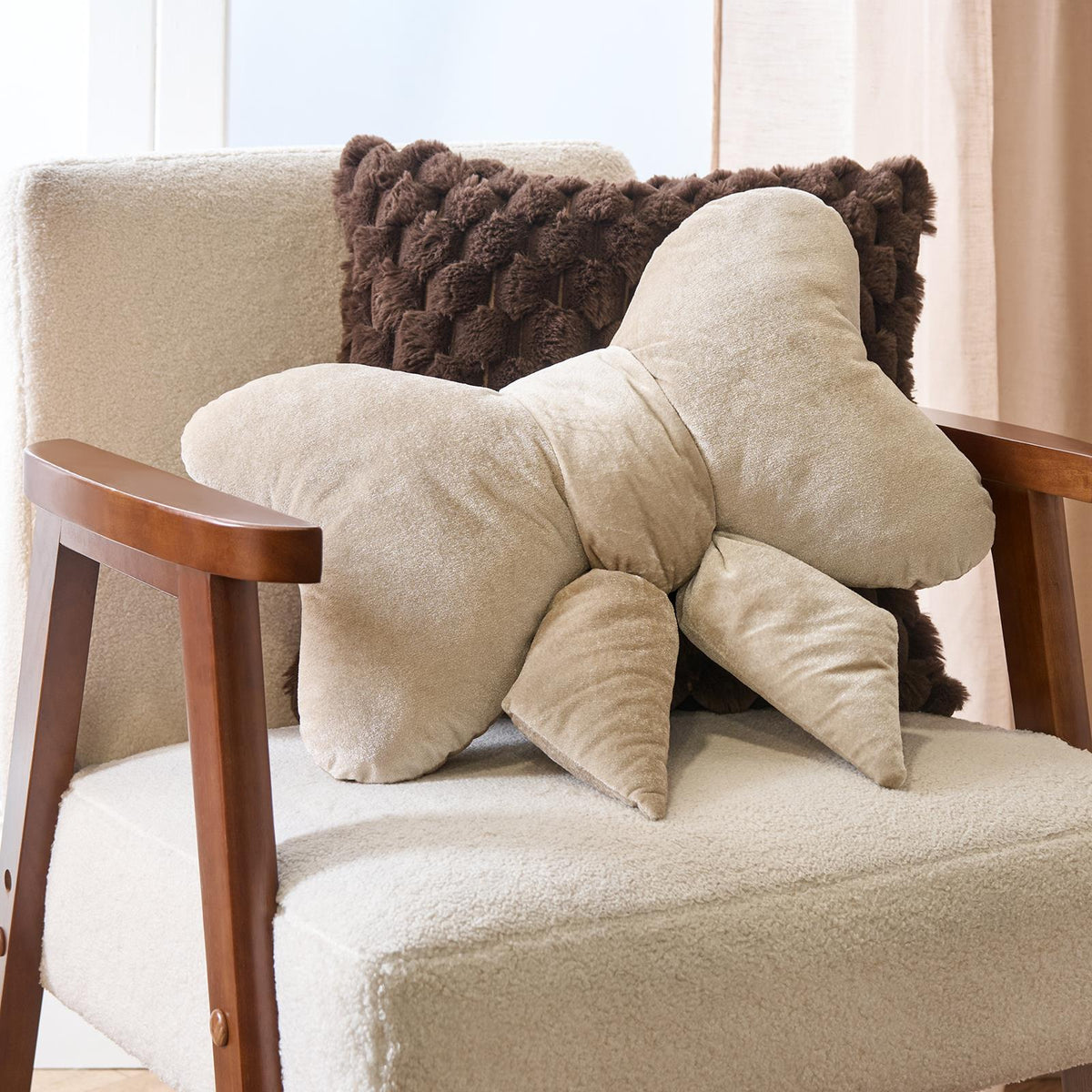 OHS Bow Shaped Cushion Velvet Decorative Filled Scatter Pillow Gift