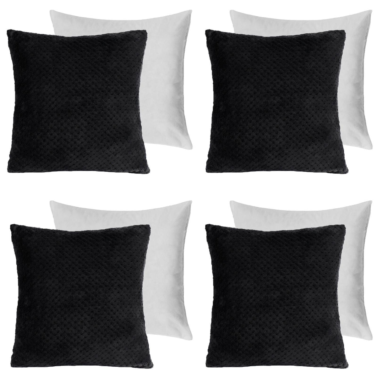 OHS Waffle Fleece Cushion Covers 2/4 Pack Soft Filler Decor