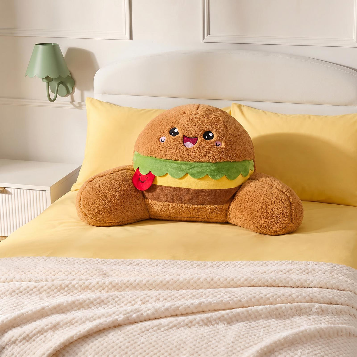 OHS Character Cuddle Cushion Soft Fleece Reading Pillow with Arms Bed Chair