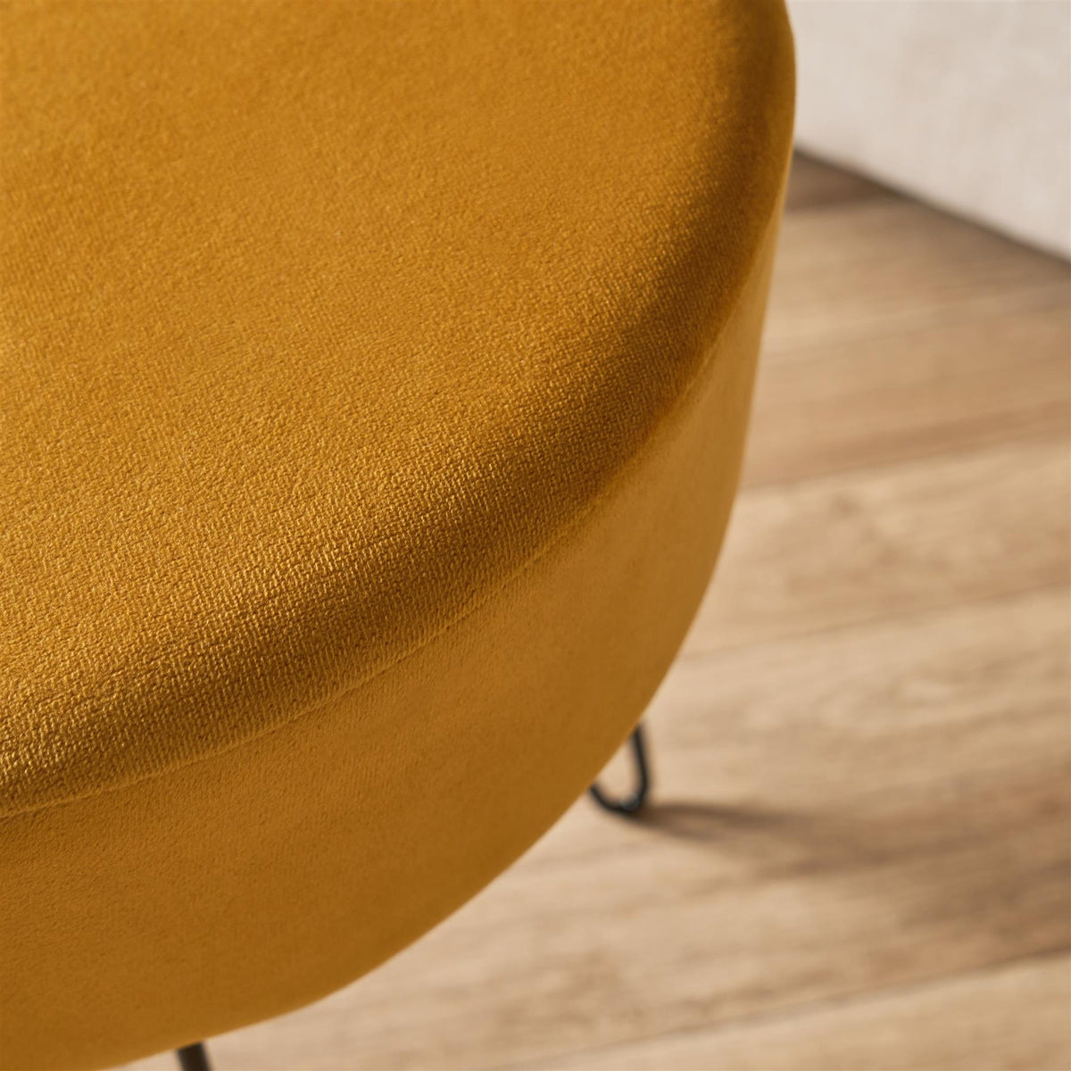 Dressing Table Stool Velvet Round Makeup Vanity Seat Chair Metal Legs Pouffe
