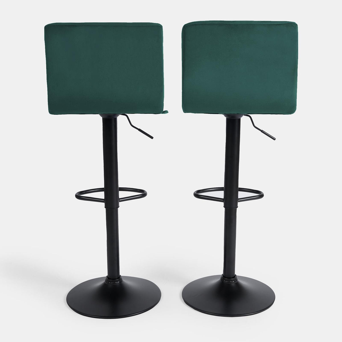 Adjustable Bar Stools x 2 Velvet Swivel Pub Seat Kitchen Breakfast Counter Chair