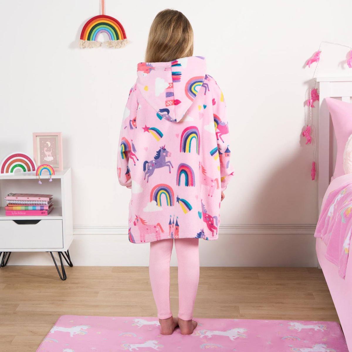 Kids Hoodie Blanket Oversized Sherpa Fleece Jumper Sweatshirt Soft Warm Throw