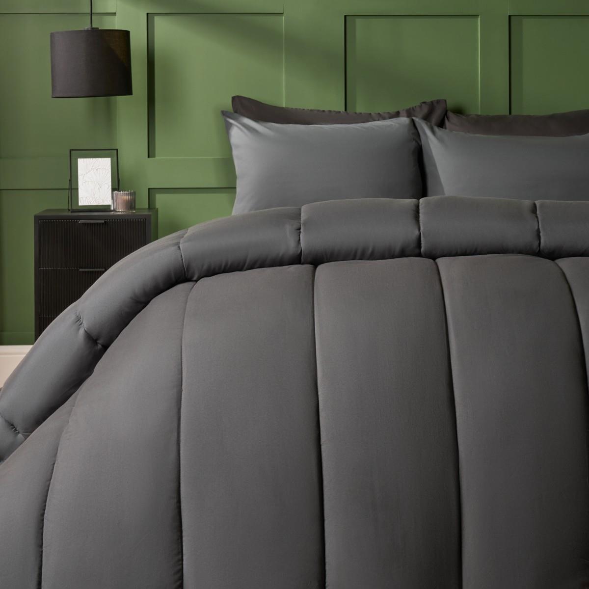 OHS Coverless Duvet & Pillowcase 10.5 Tog Bedding Set Easy Care Reversible