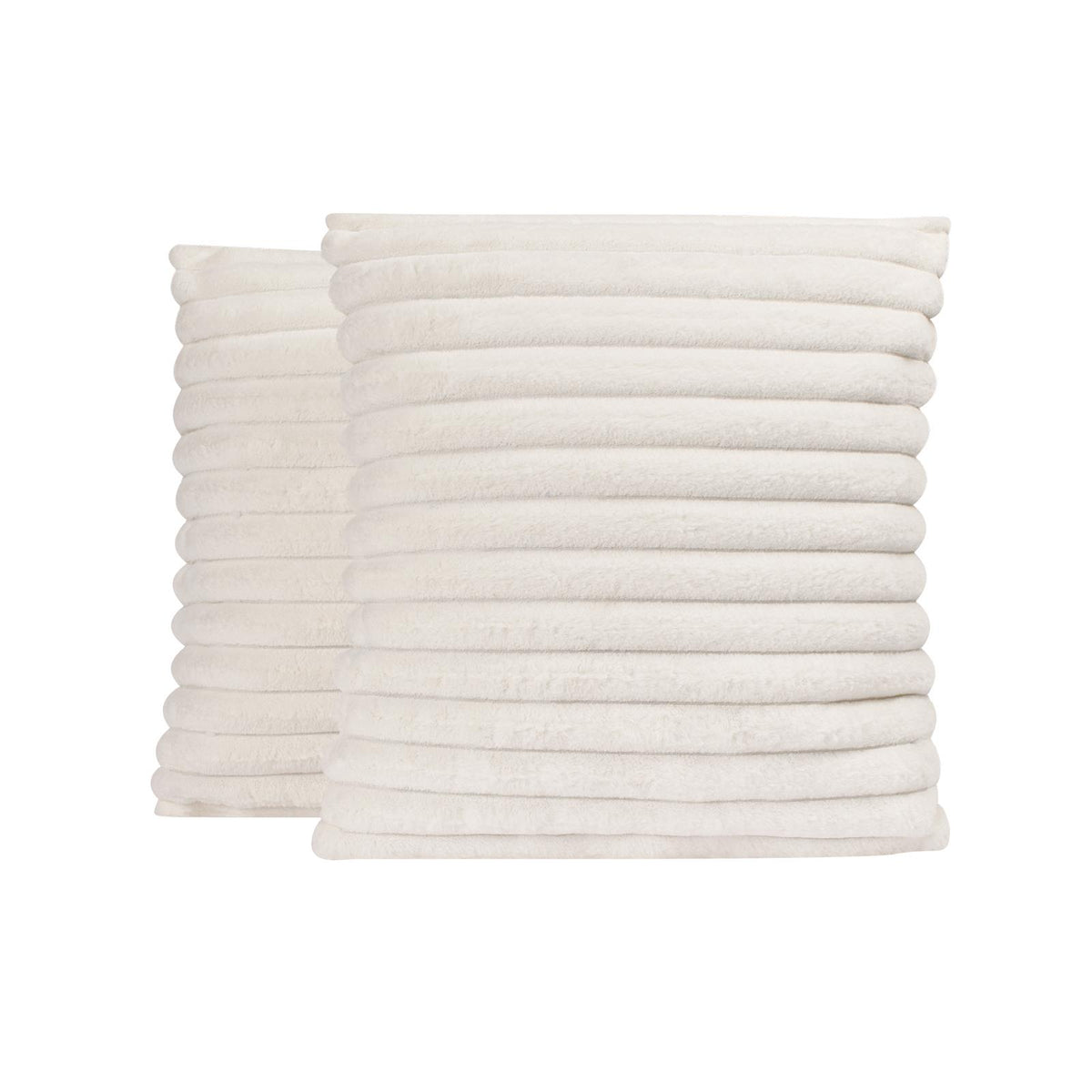 OHS Thick Rib Cushion Covers Faux Fur Soft Fleece Square Pillowcases Home Decor