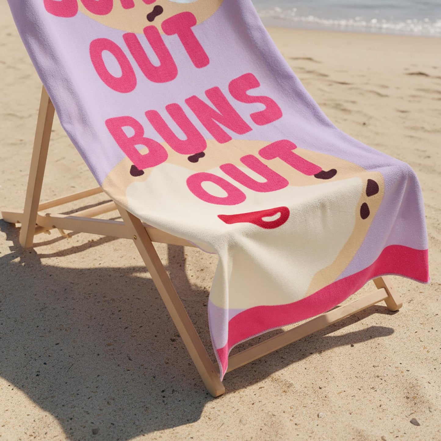 OHS Slogan Beach Towel Printed Quick Dry Summer Travel Microfibre Absorbent Swim