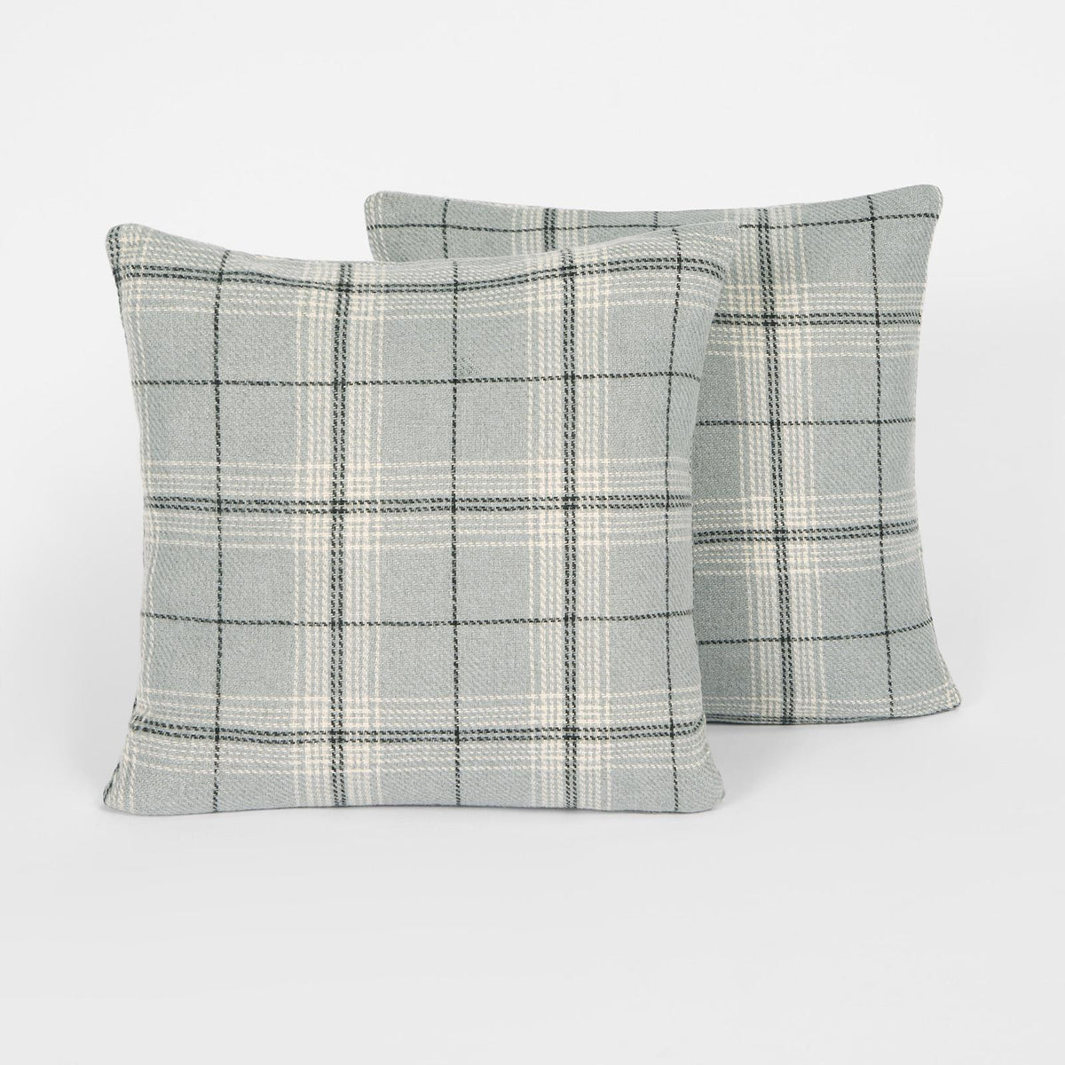 OHS Woven Check Cushion Covers 2 Pack Cases Luxury Home Decor