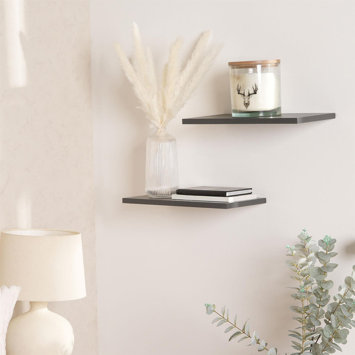 OHS Set of 2 Floating Wall Shelves Home Decor Mounted Display Unit Shelf Storage