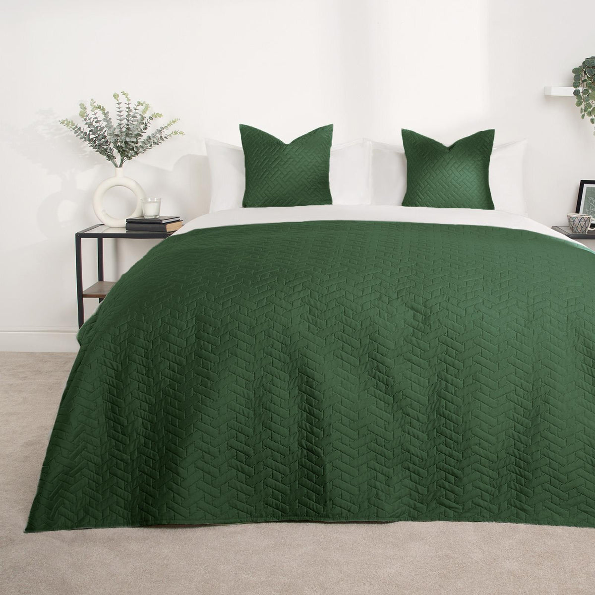 Brentfords Geo Quilted Bedspread Blanket Pinsonic Throw Large Sofa Bed Comforter