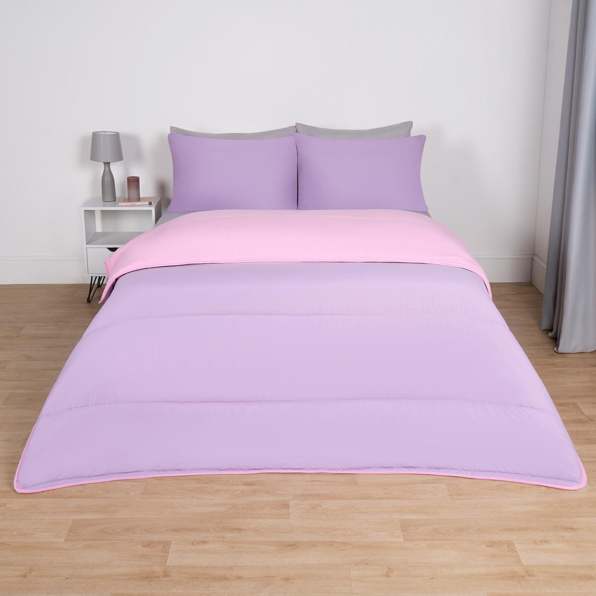OHS Coverless Duvet & Pillowcase 10.5 Tog Bedding Set Easy Care Reversible