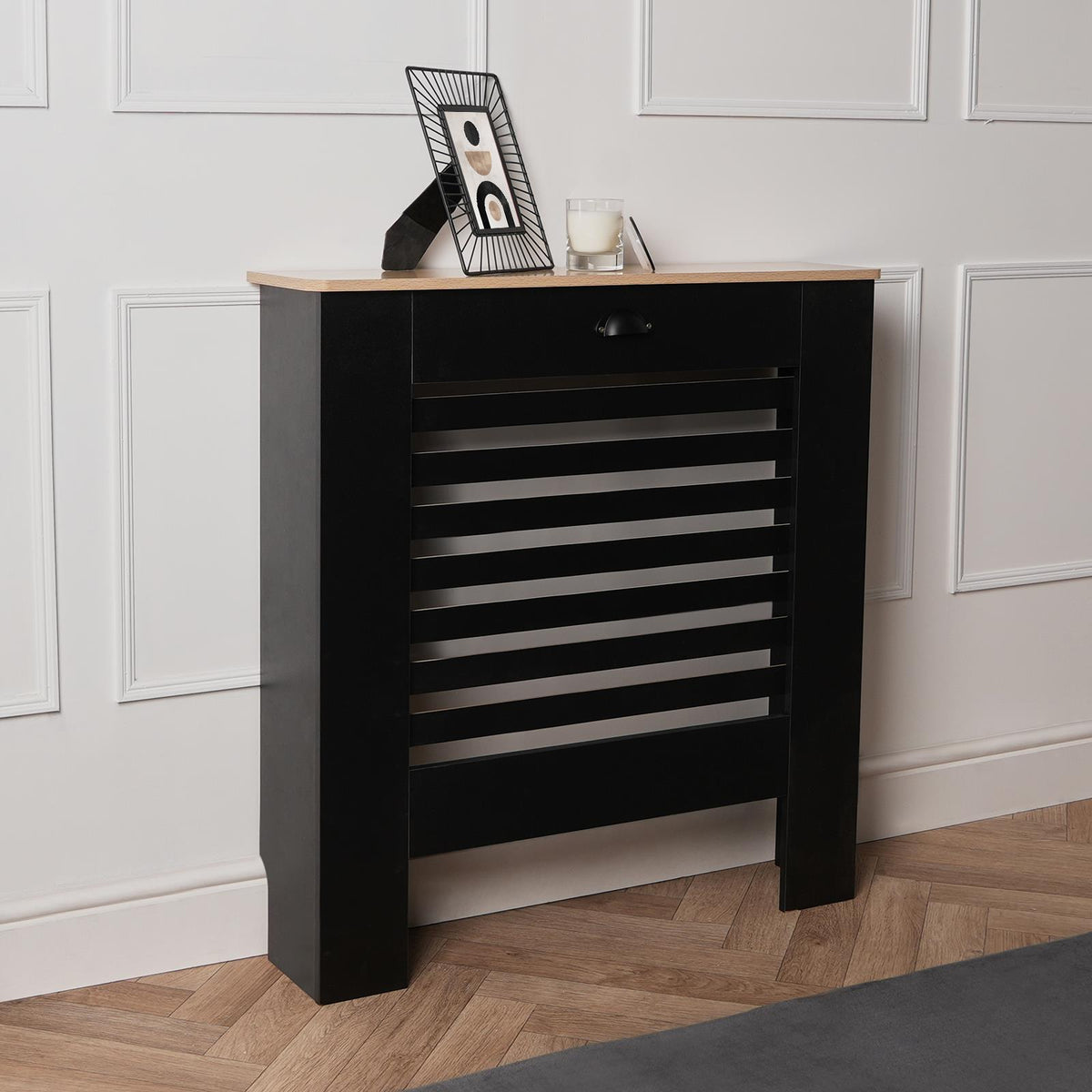 OHS Wood Radiator Cover MDF Side Board S M L Cabinet Shelf Hallway Furniture