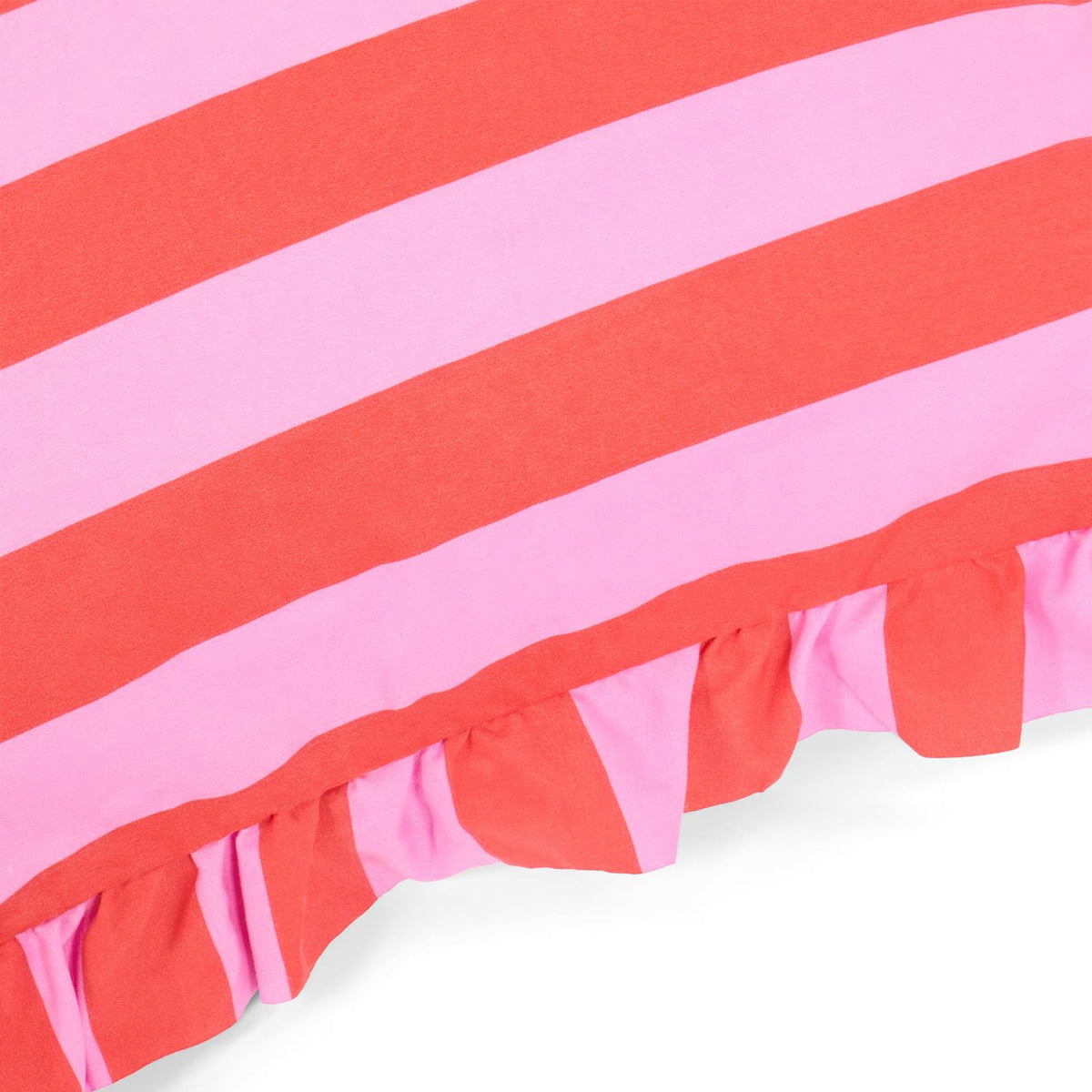 OHS Stripe Frill Cushion Covers Microfibre Square Pillowcases Home Decor