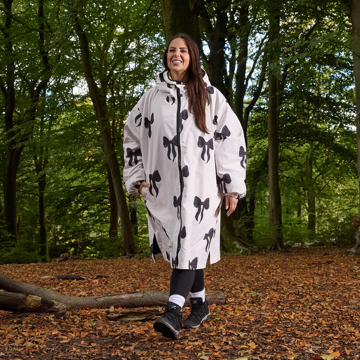 OHS Drying Changing Robe Sherpa Lined Water Resistant Oversize Coat Adults Kids