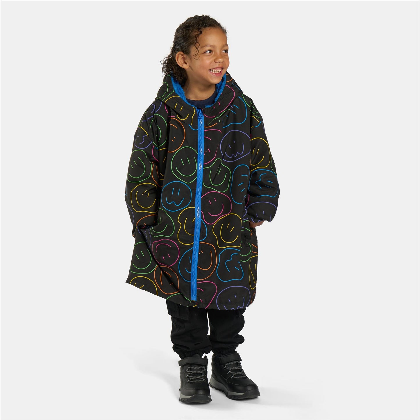 OHS Kids Drying Changing Robe Fun Print Sherpa Lined Water Resistant Long Coat
