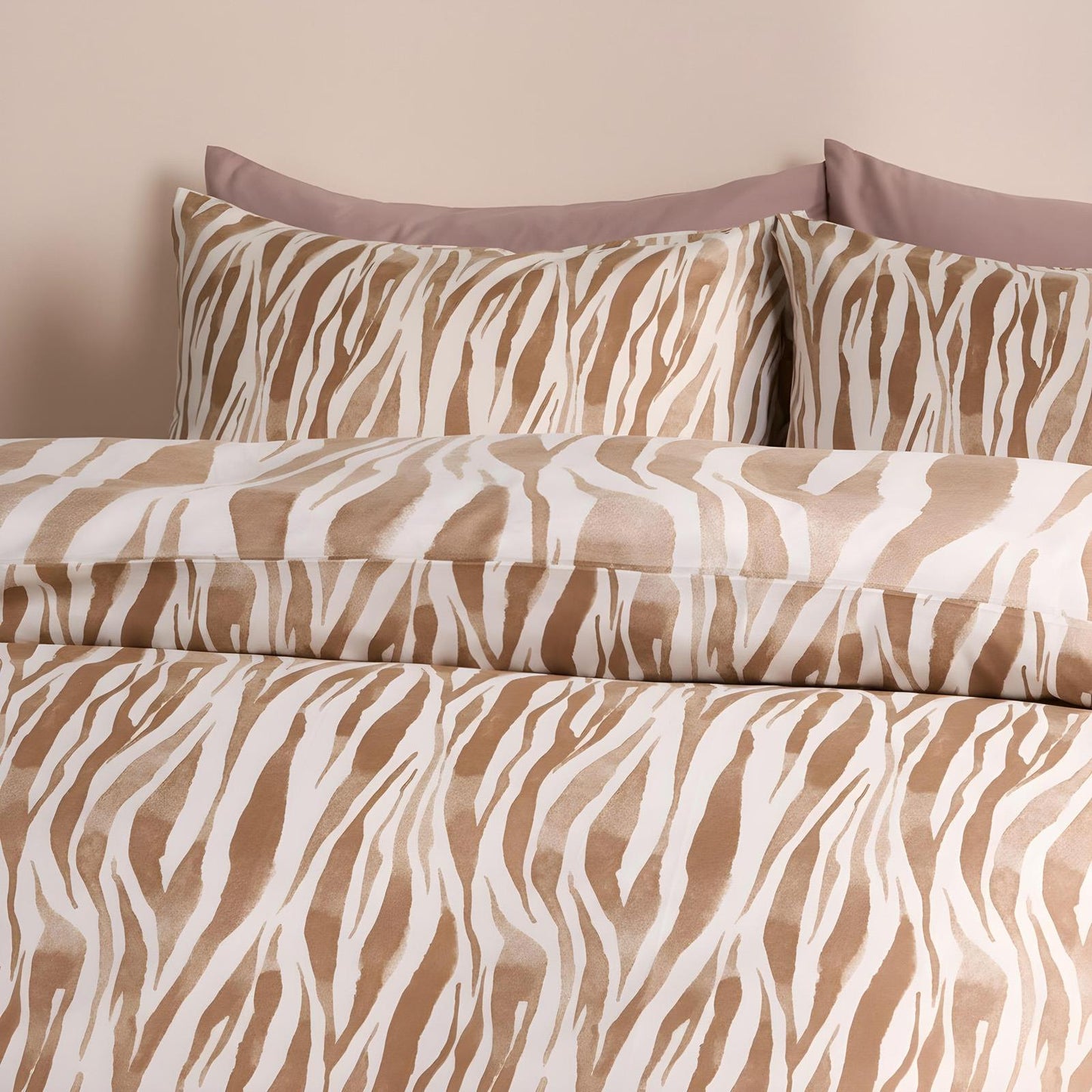 OHS Watercolour Bedding Set Zebra Print Microfibre Duvet Cover with Pillowcase