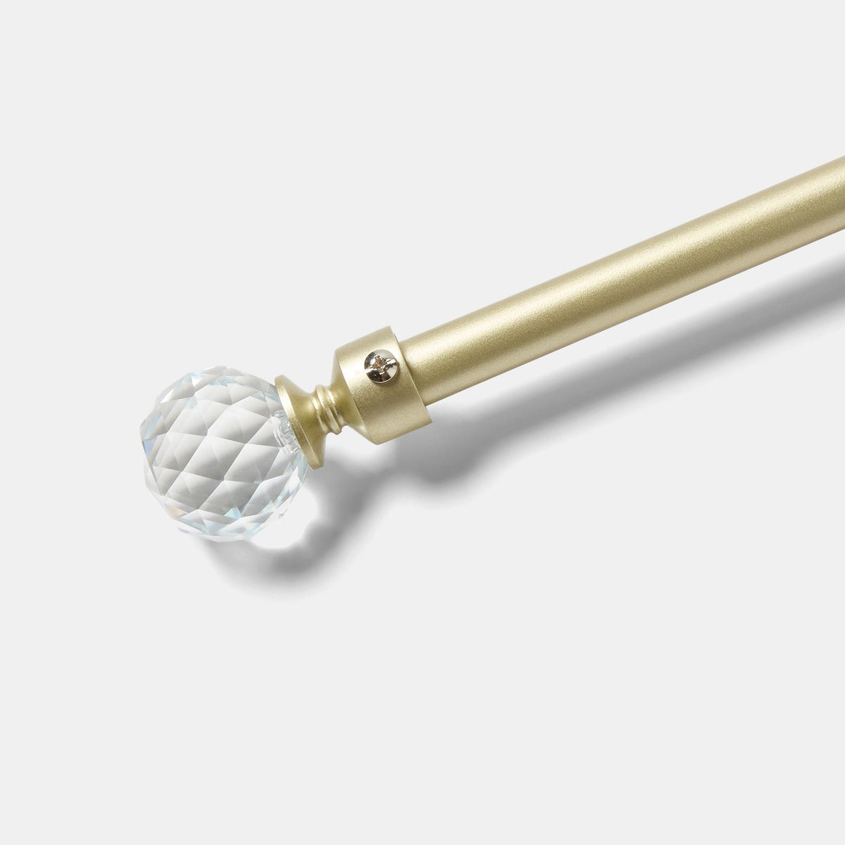 OHS 120-200cm Curtain Pole Extendable Metal 16mm Ball Trumpet Twist Finnials